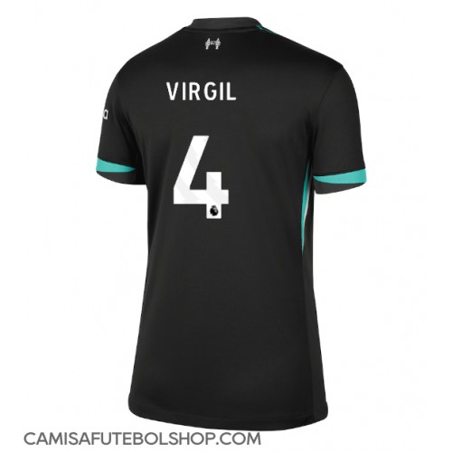 Camisa de time de futebol Liverpool Virgil van Dijk #4 Replicas 2º Equipamento Feminina 2024-25 Manga Curta